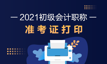 浙江2021年初级会计资格考试准考证打印入口